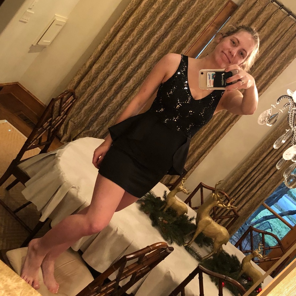 Black Peplum Windsor Dress
